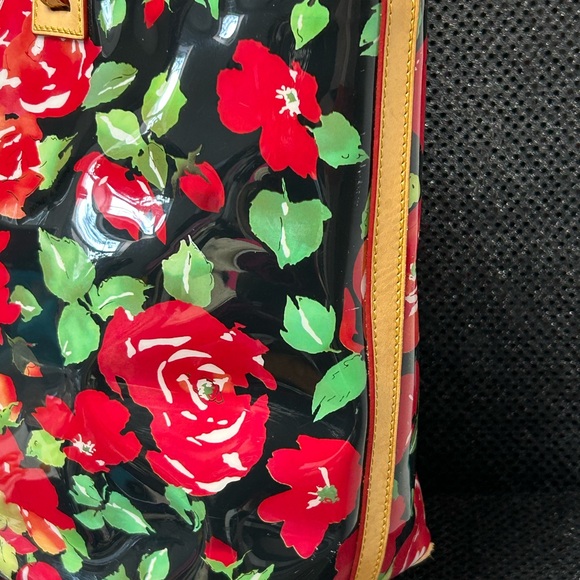 Dooney & Bourke Floral Tote Bag - Black and Red Approx. 19 x 11 x 6.5 - Picture 4 of 17